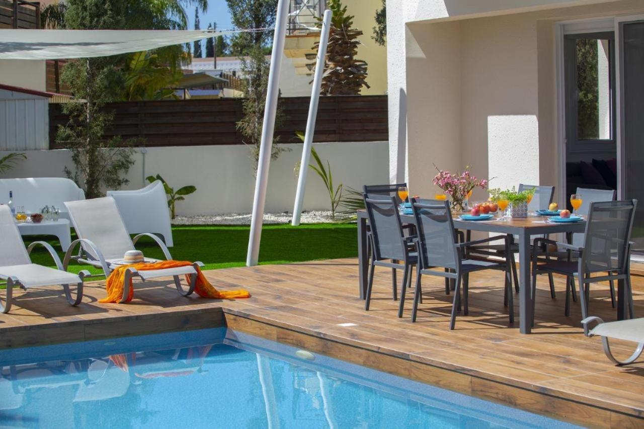 Tsokkos Family Villa - Pool Garden 2' Walk To Beach 普罗塔拉斯 外观 照片