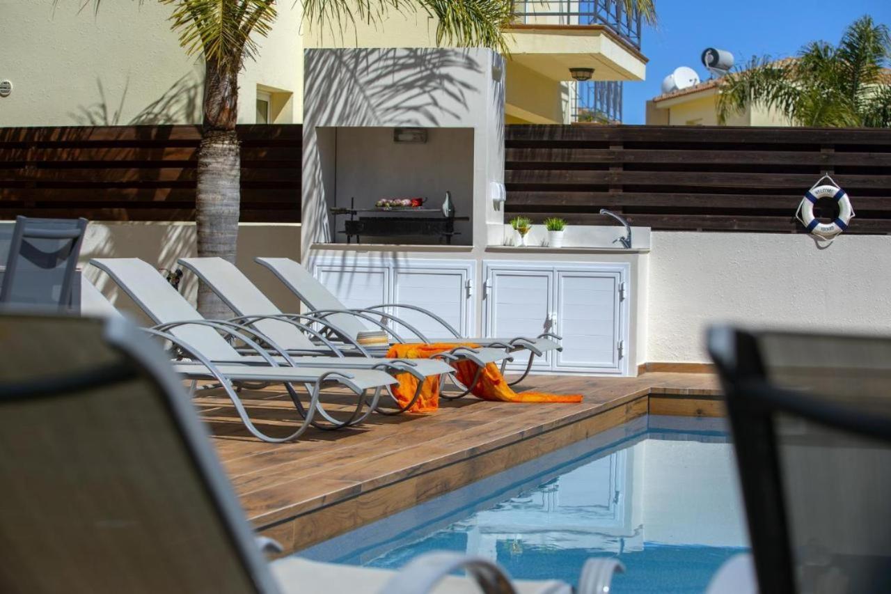 Tsokkos Family Villa - Pool Garden 2' Walk To Beach 普罗塔拉斯 外观 照片